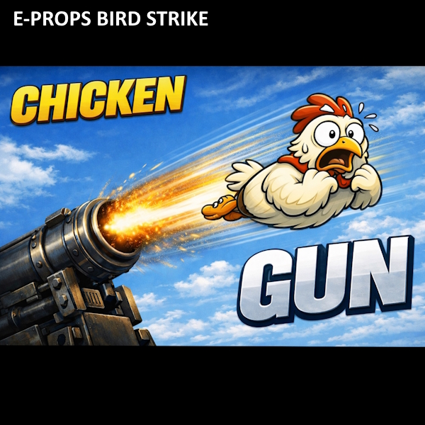 E-Props chicken-gun bird-strike test rig