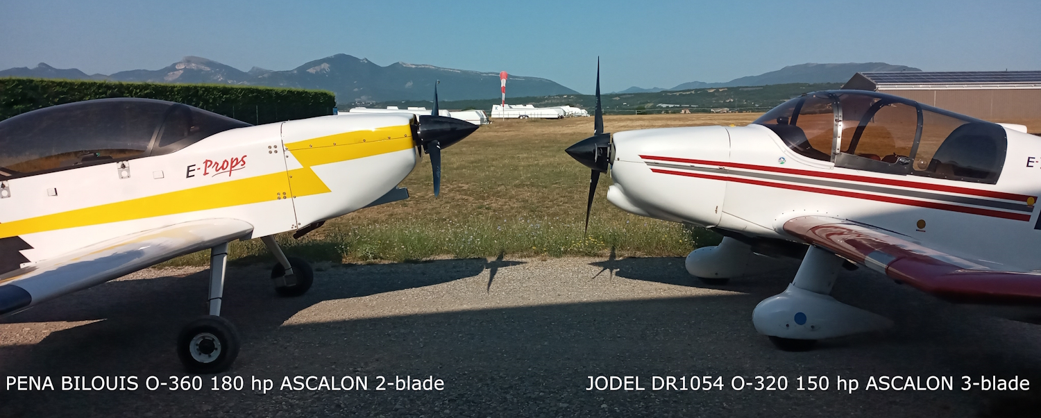 E-Props ASCALON on a Jodel DR1054 with Lycoming O-320 150 hp engine
