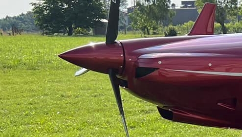 Painted E-Props spinner on an aircraft