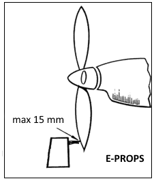 E-Props tracking diagram: maximum 15 mm difference in longitudinal tip position